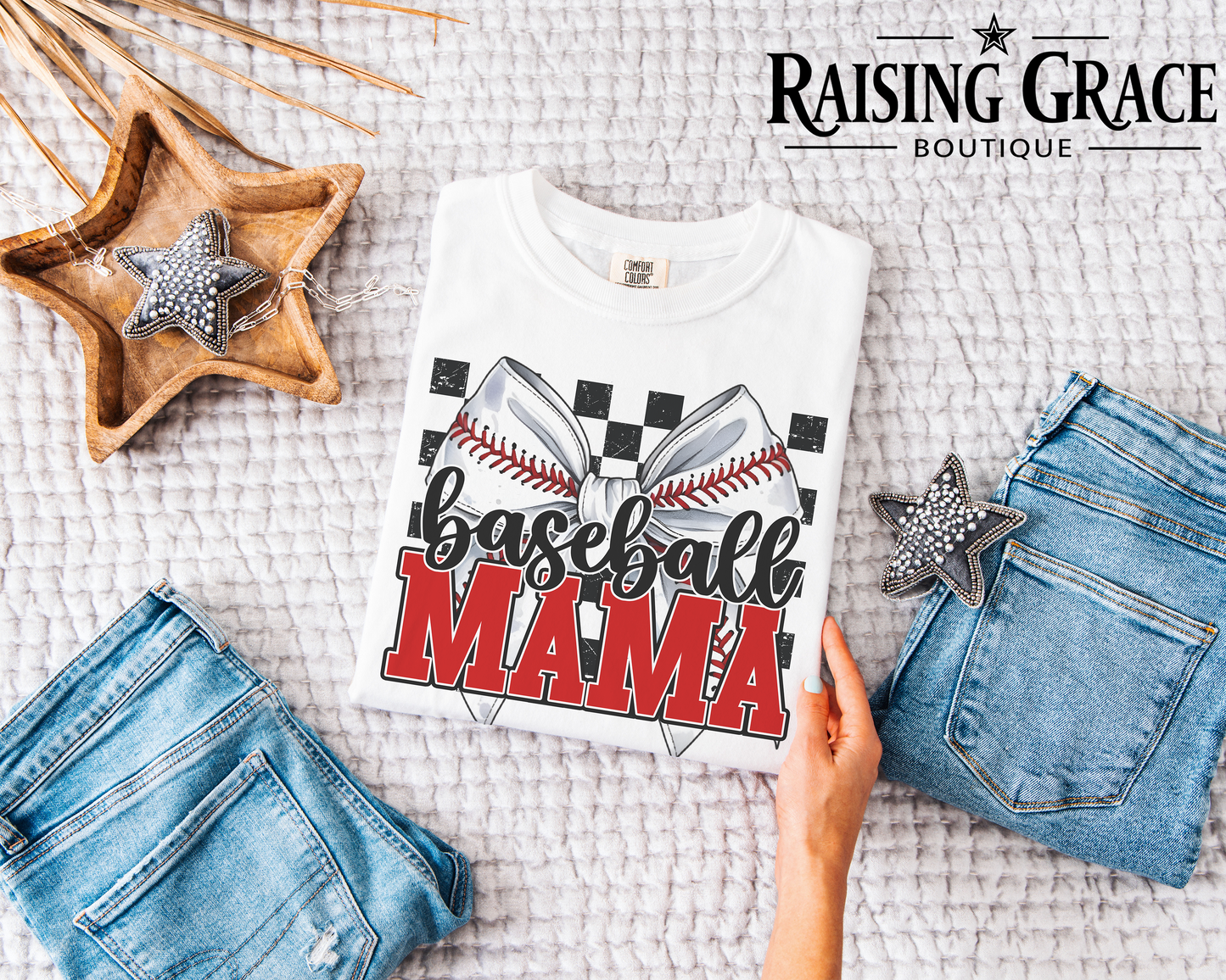 Baseball Mama - Adult T-Shirt - Comfort Colors