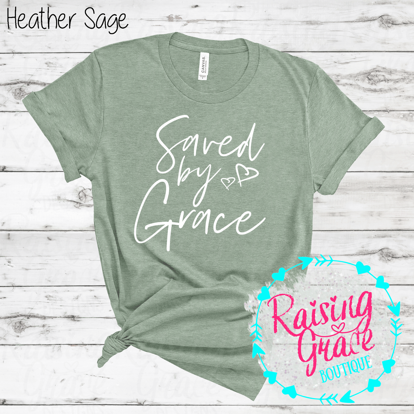 Saved By Grace - T-Shirt - (Shades of Green)