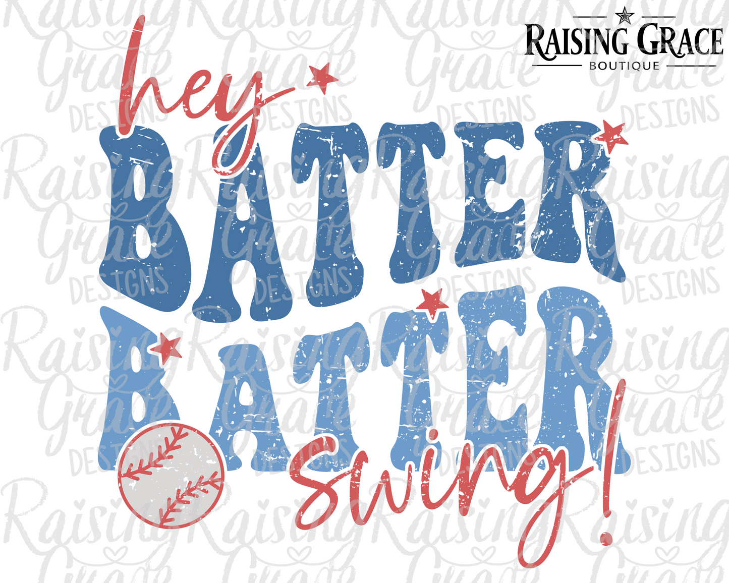 Hey Batter Batter Swing - Adult T-Shirt - Comfort Colors
