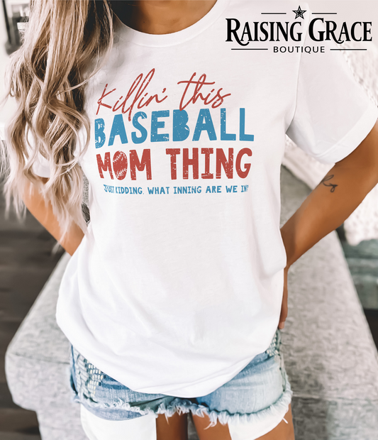 Killin' This Baseball Mom Thing - Adult T-Shirt - Comfort Colors