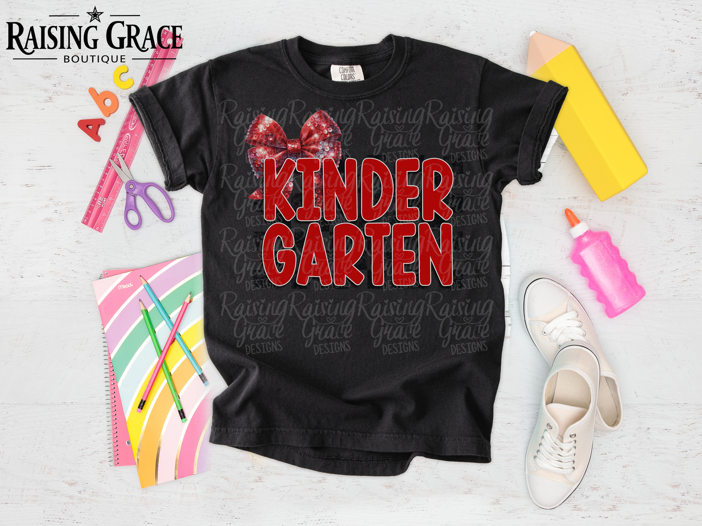 Kindergarten - School Spirit - Red - Youth T-Shirt - Comfort Colors