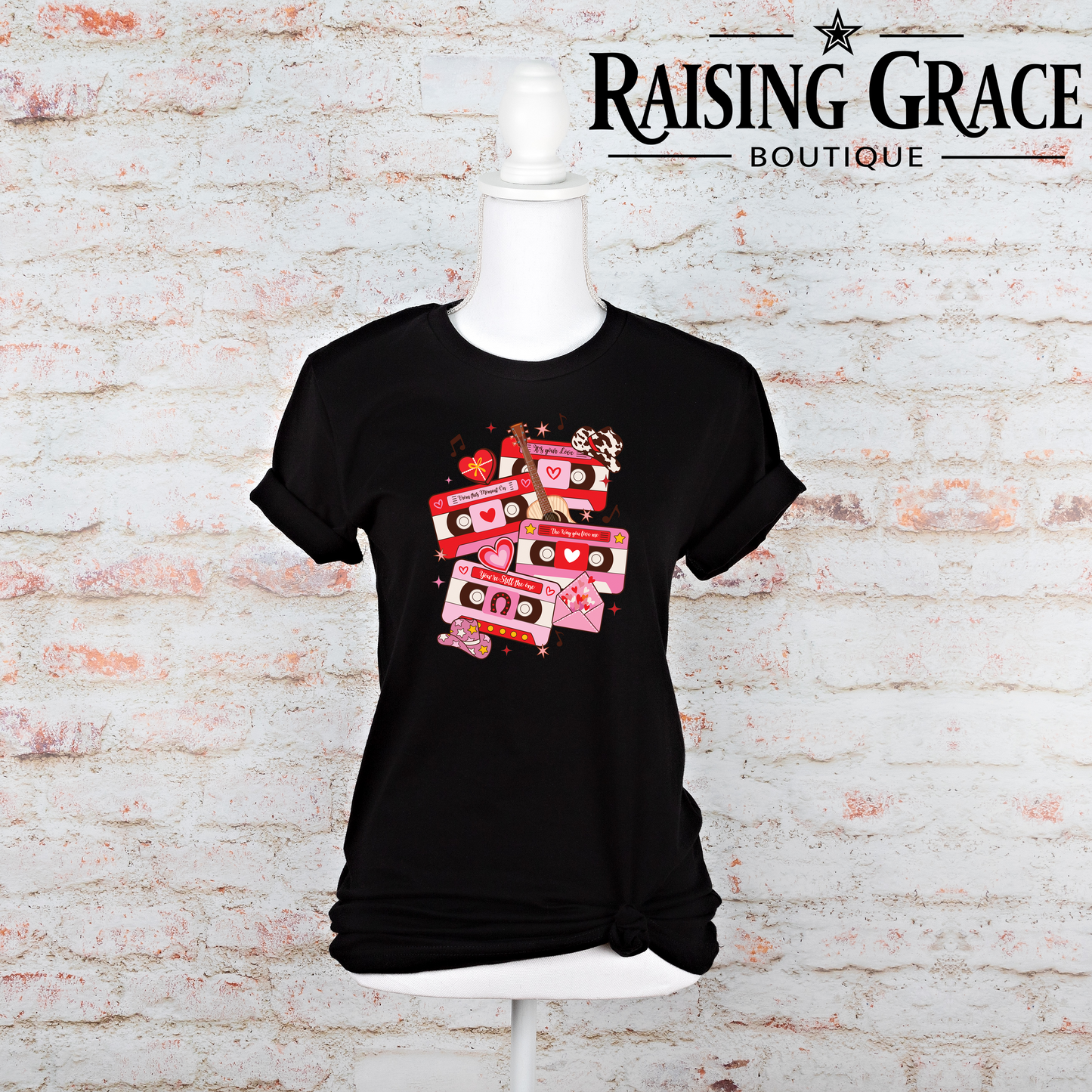 Western Valentine Cassette - Adult T-Shirt