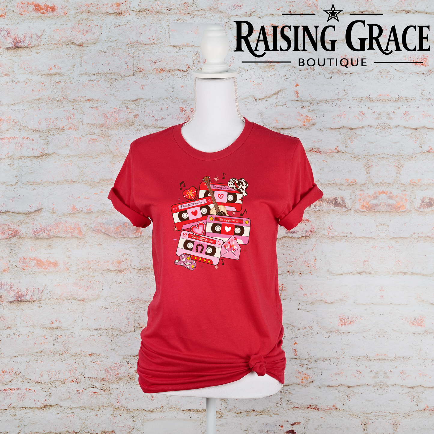 Western Valentine Cassette - Adult T-Shirt