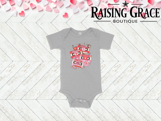 Western Valentine Cassette - Baby Bodysuit
