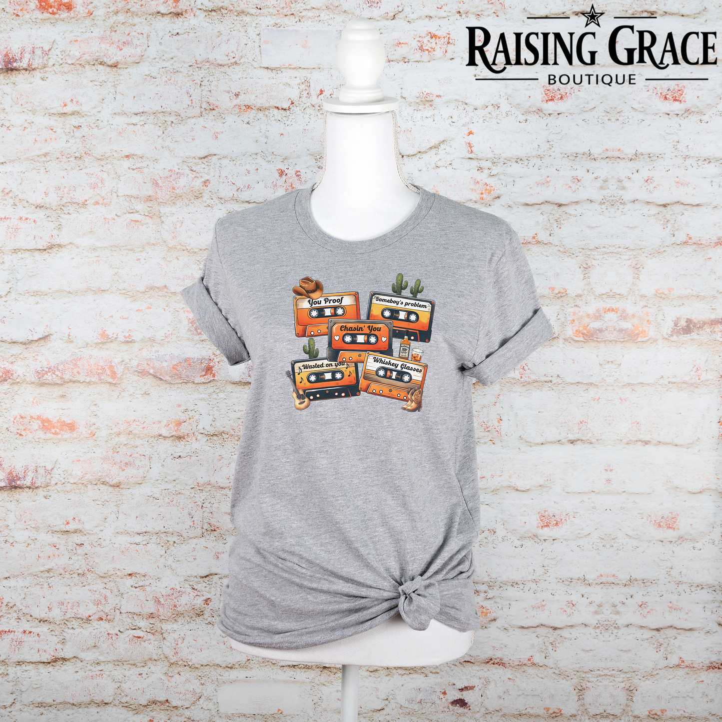 Country Music Cassettes - Western Tee - Adult T-Shirt