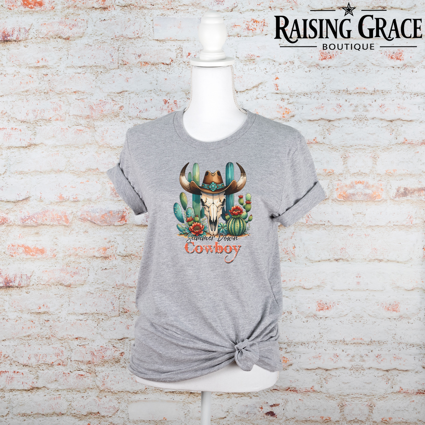 Summer Down Cowboy - Summer Western Tee - Adult T-Shirt