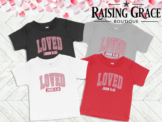 Loved John 3:16 - Valentines - Baby Tee