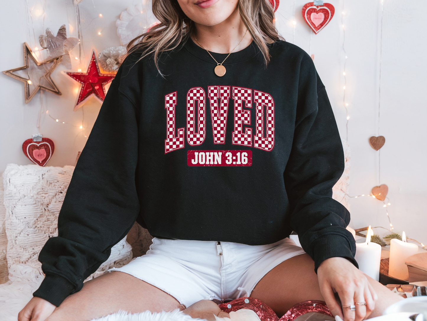Loved John 3:16 - Valentines - Adult Sweatshirt