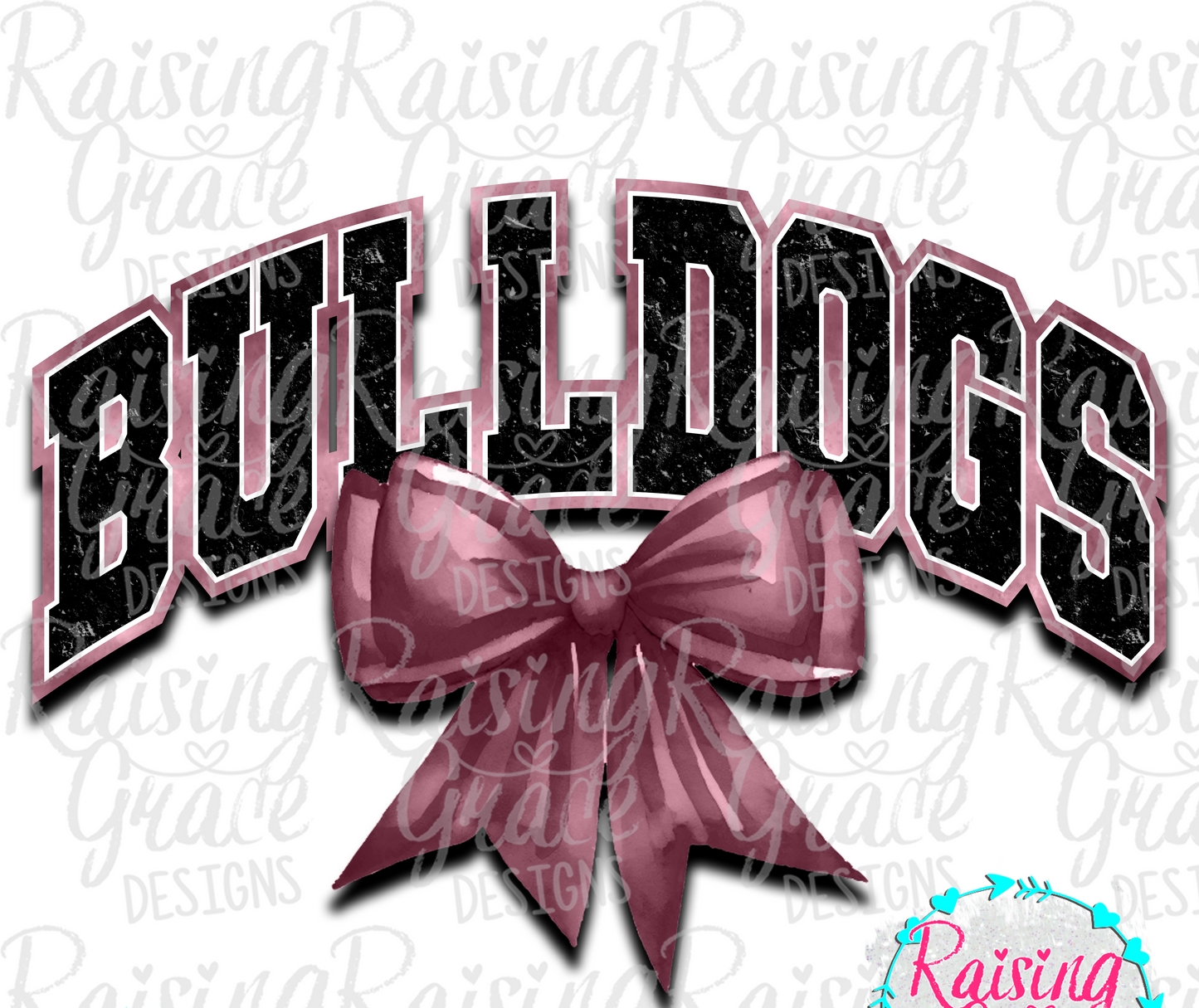 Bulldogs - with Maroon Coquette Bow - Adult T-Shirt - Comfort Colors