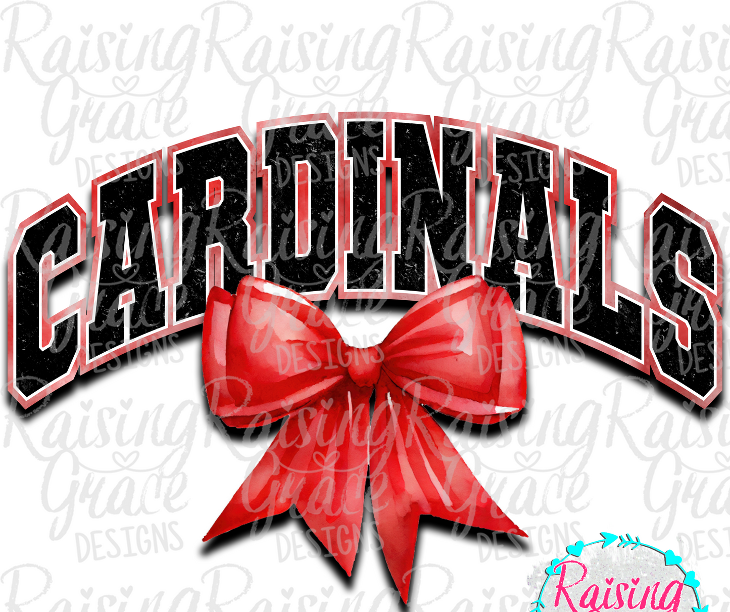 Cardinals - with Red Coquette Bow - Adult T-Shirt - Comfort Colors