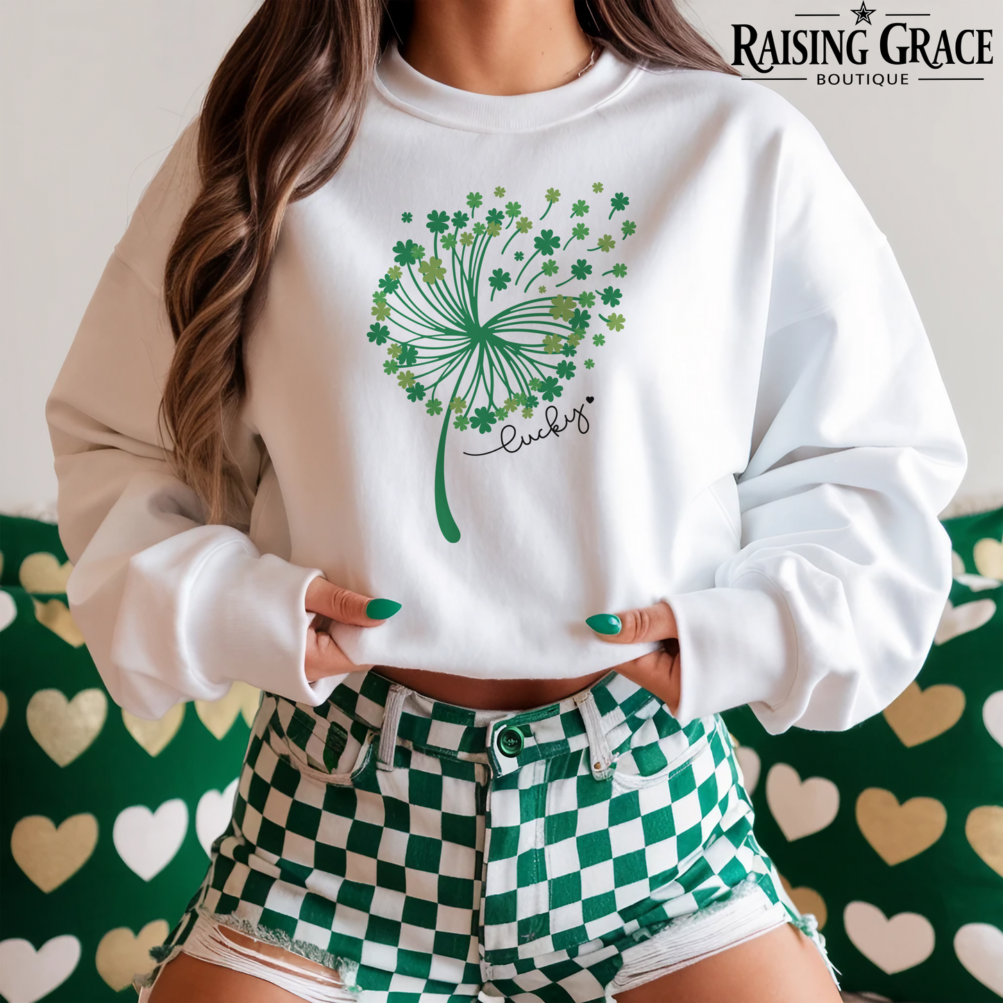 Lucky Dandelion Flower - St. Patrick's Day - Adult Sweatshirt