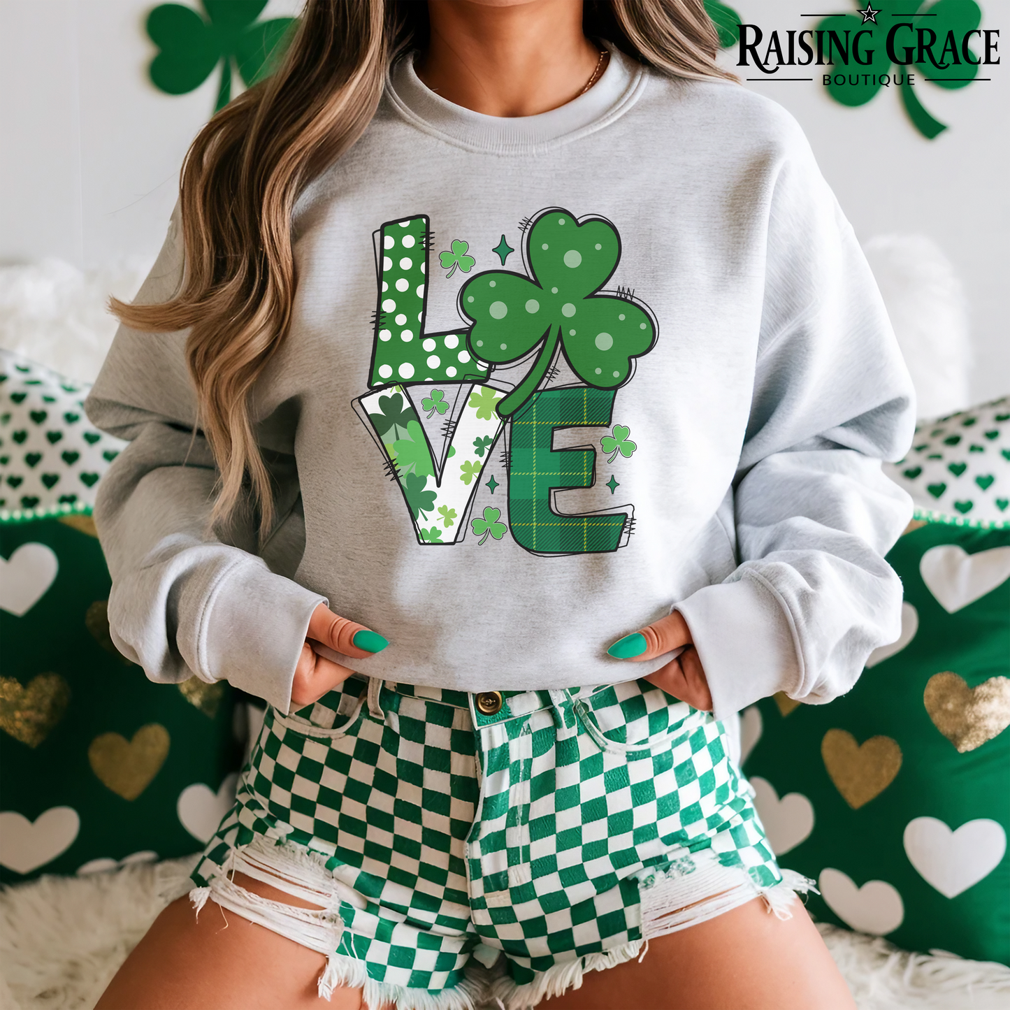 LOVE - St. Patrick's Day - Adult Sweatshirt