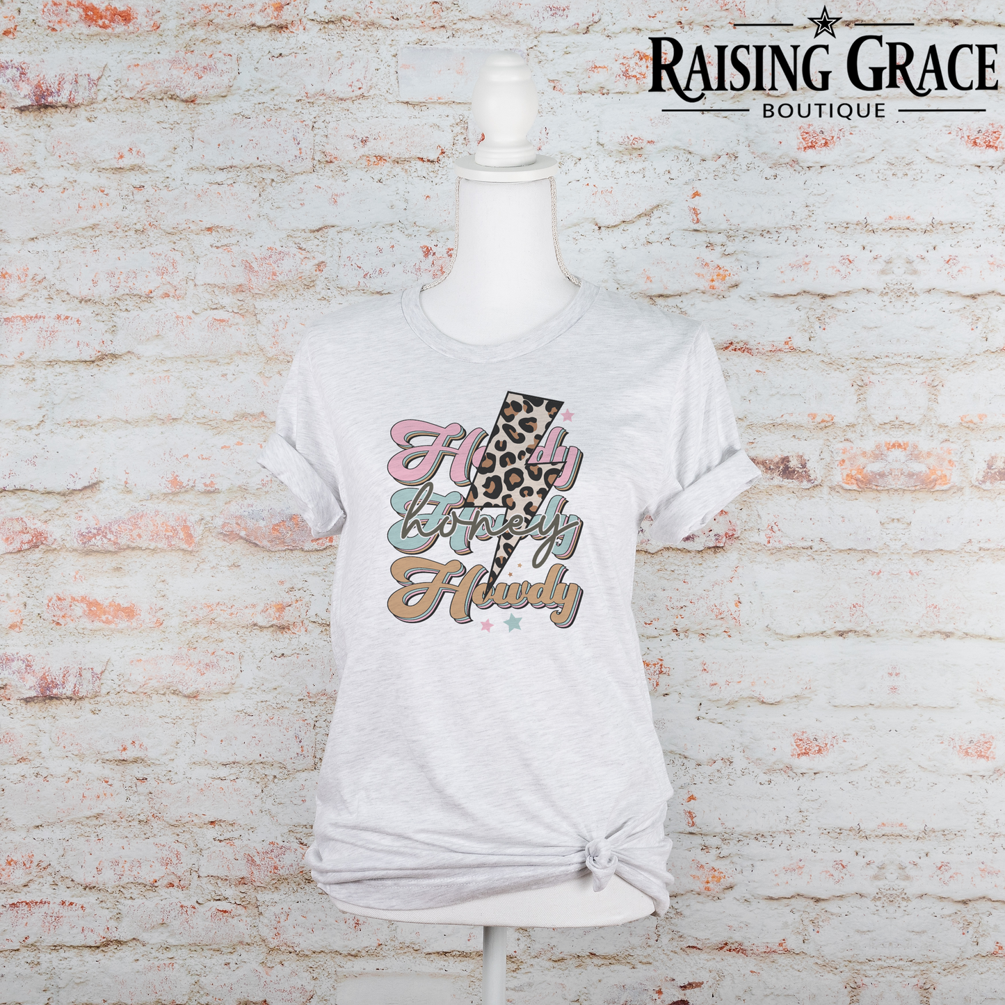 Howdy Honey - Leopard Lightning Bolt - T-Shirt