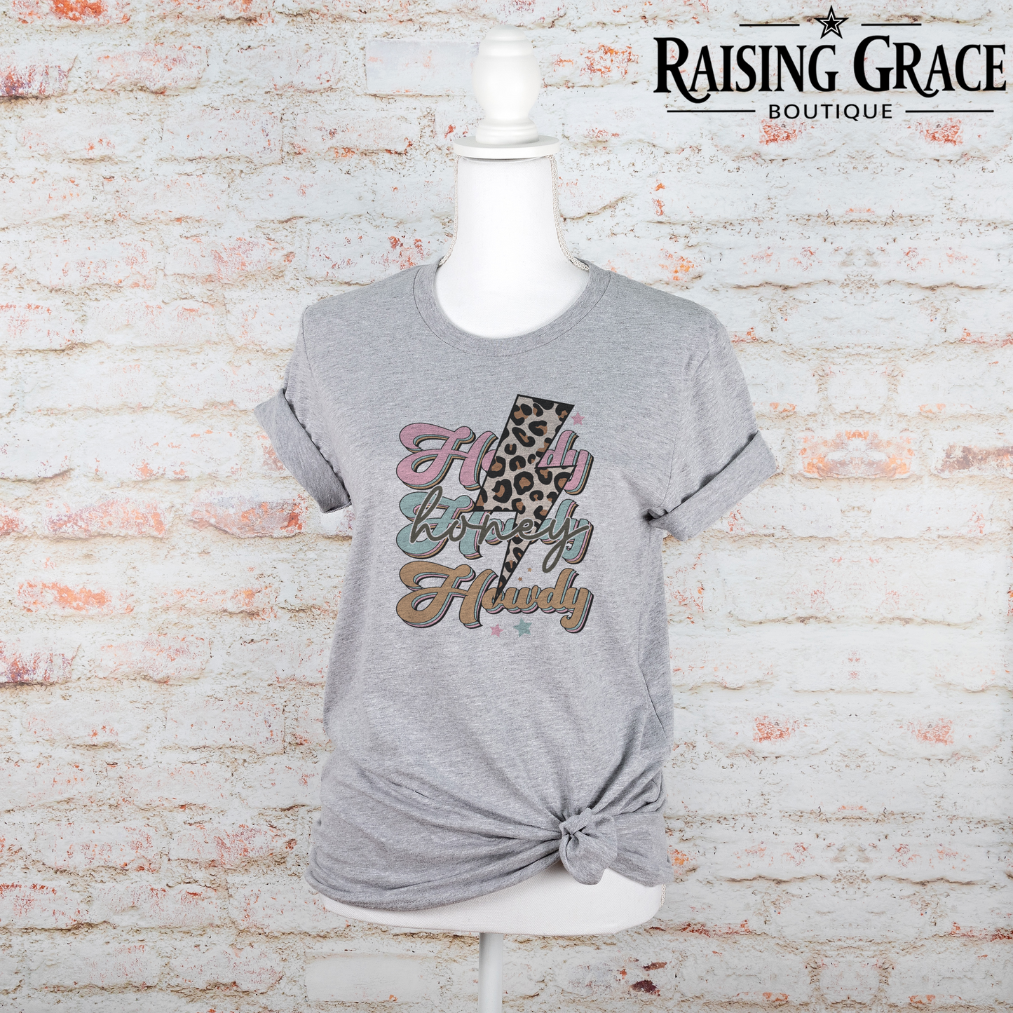 Howdy Honey - Leopard Lightning Bolt - T-Shirt