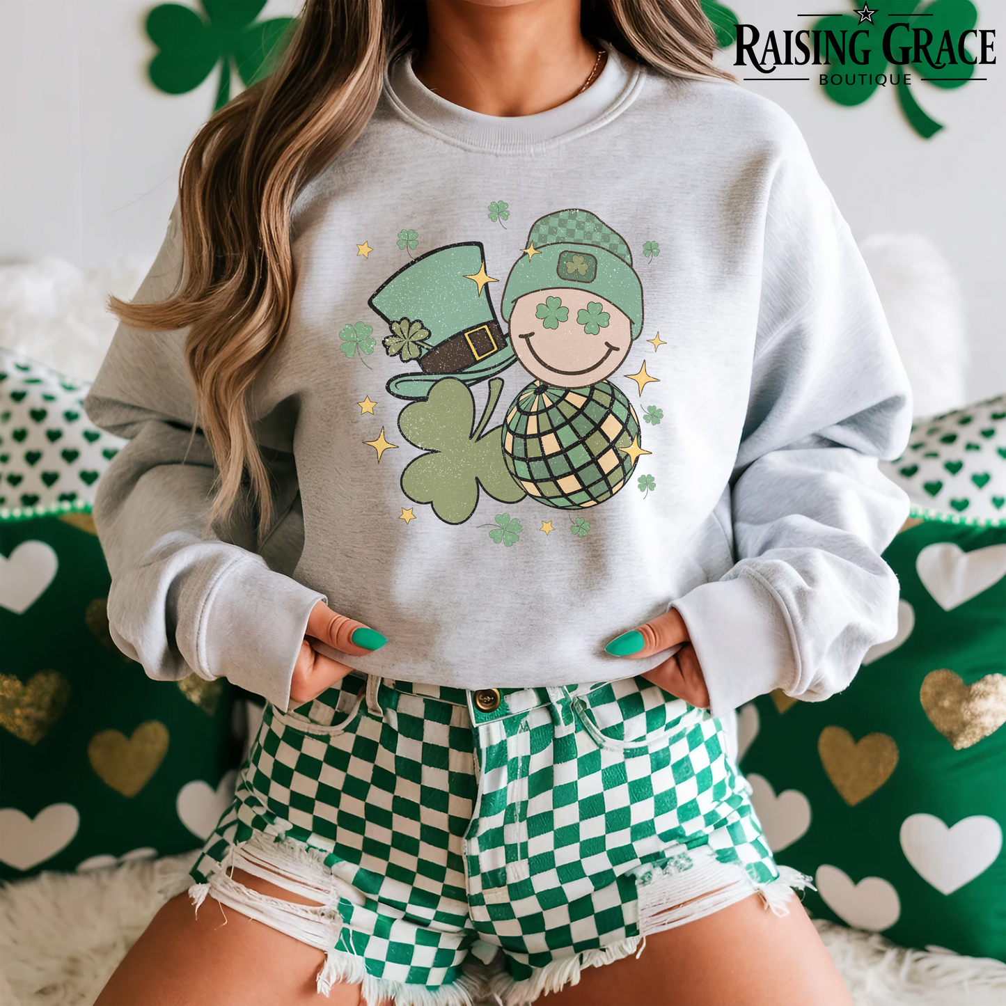 St. Patrick's Day Retro Charms - St. Patrick's Day - Adult Sweatshirt