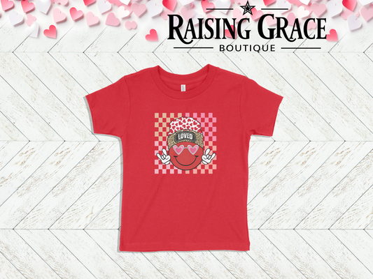 LOVED Smiley Face - Valentines - Toddler Tee