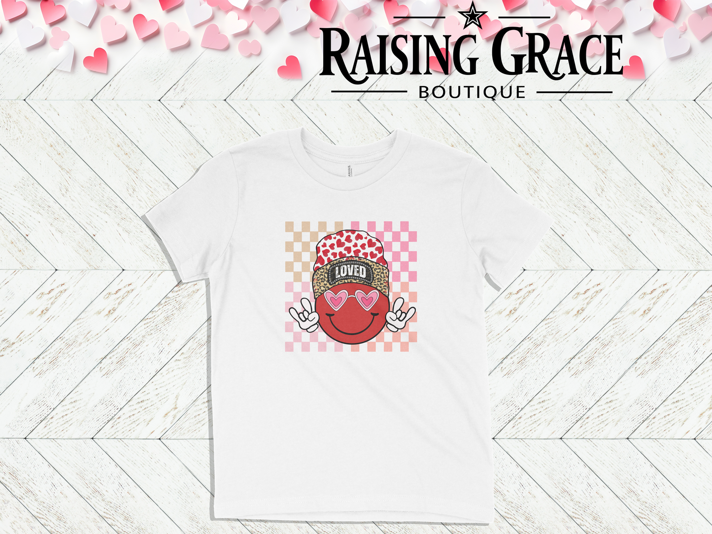 LOVED Smiley Face - Valentines - Youth Tee