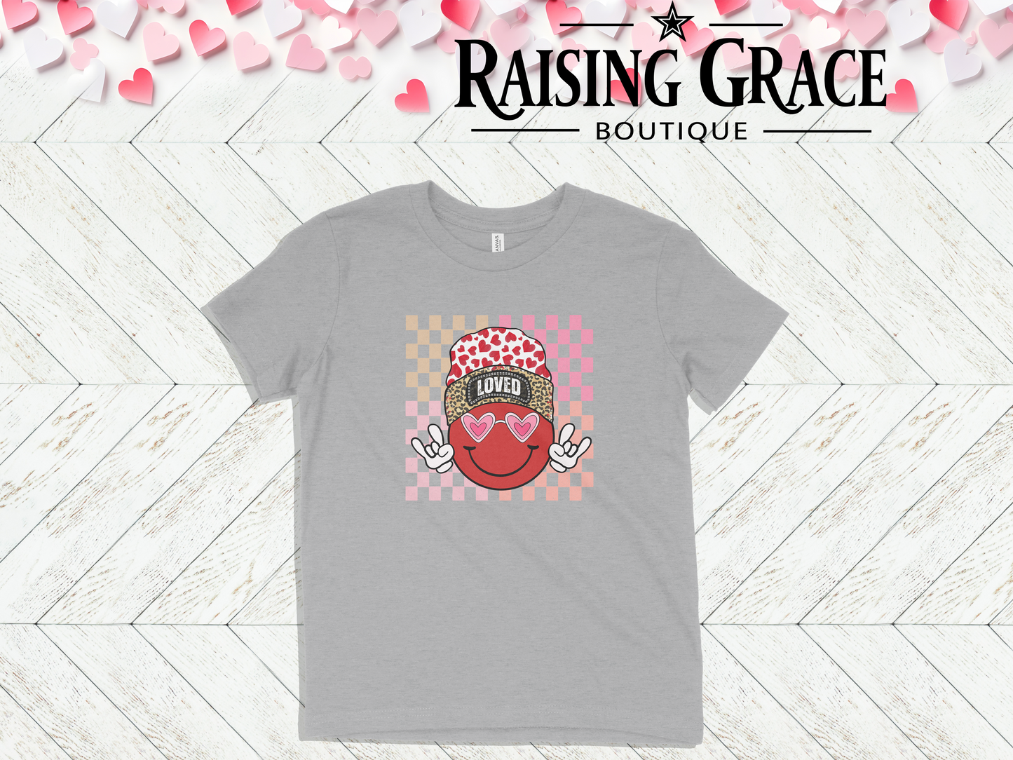 LOVED Smiley Face - Valentines - Youth Tee