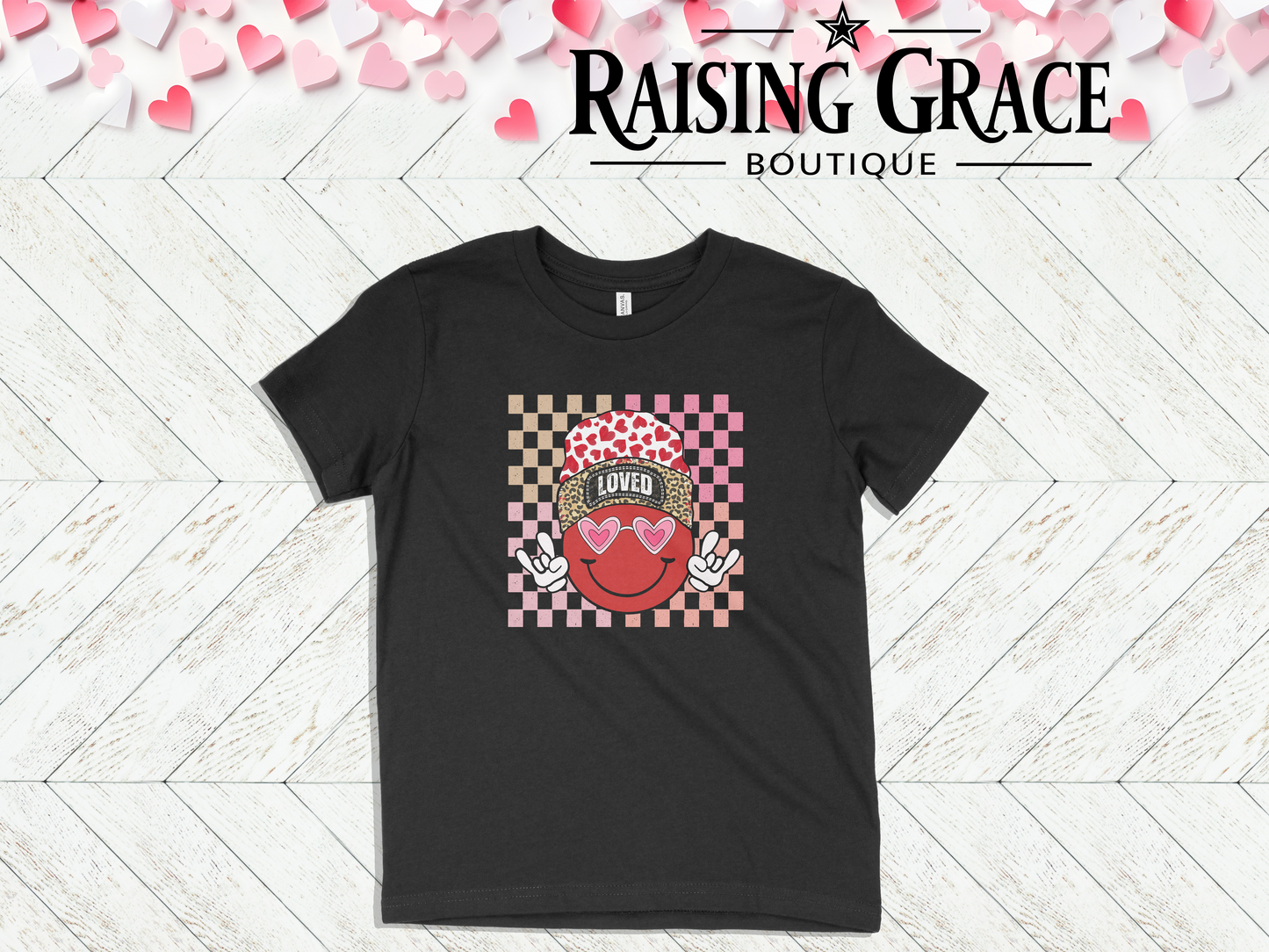 LOVED Smiley Face - Valentines - Youth Tee
