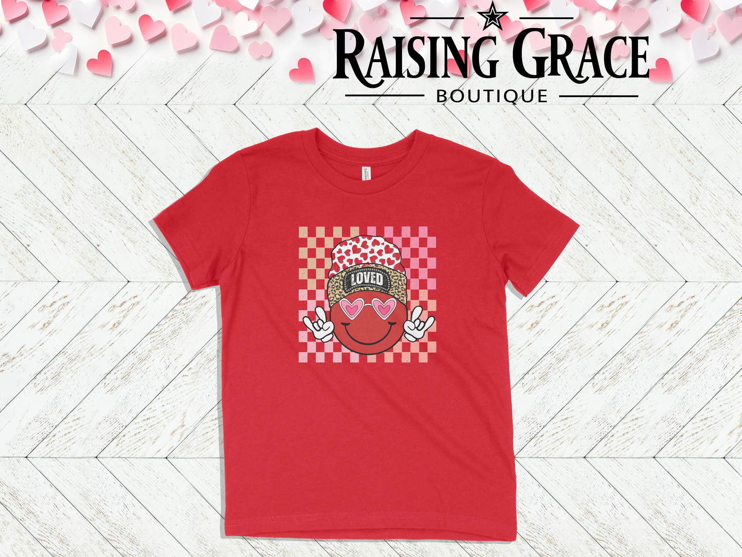 LOVED Smiley Face - Valentines - Youth Tee