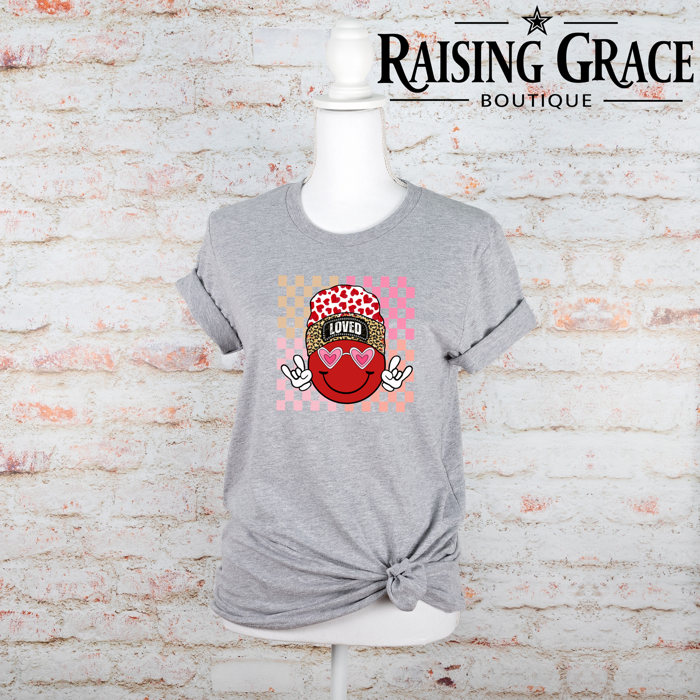 LOVED Smiley Face - Valentines - Adult T-Shirt