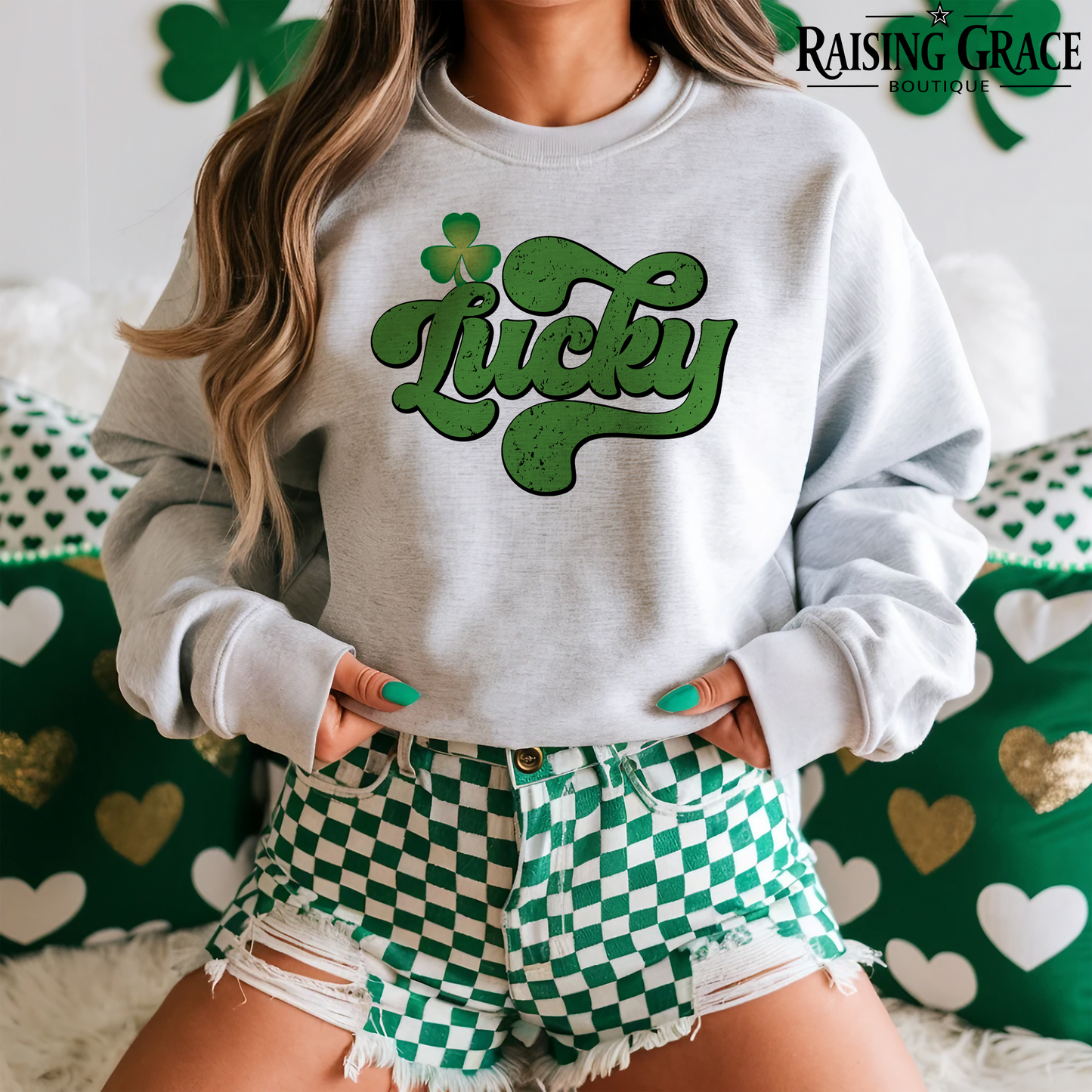 Lucky Retro - St. Patrick's Day - Adult Sweatshirt