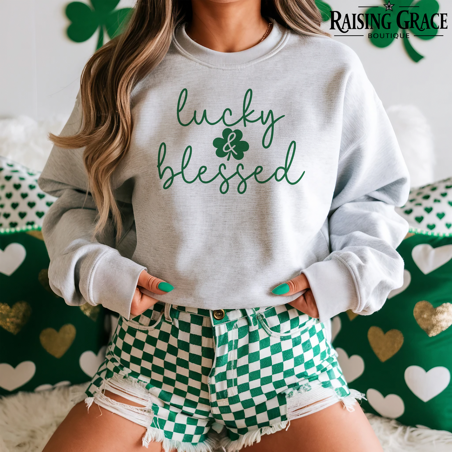 Lucky and Blessed - St. Patrick's Day - Adult Sweatshirt