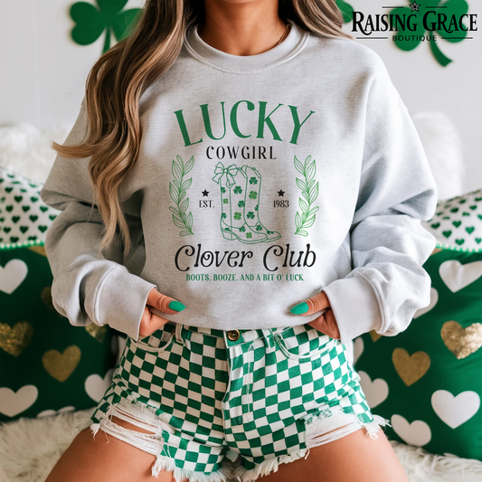 Lucky Cowgirl Clover Club - St. Patrick's Day - Adult Sweatshirt