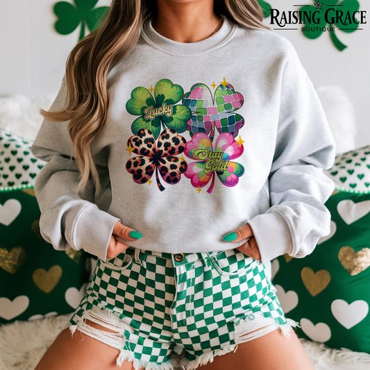 Colorful Clovers - St. Patrick's Day - Adult Sweatshirt