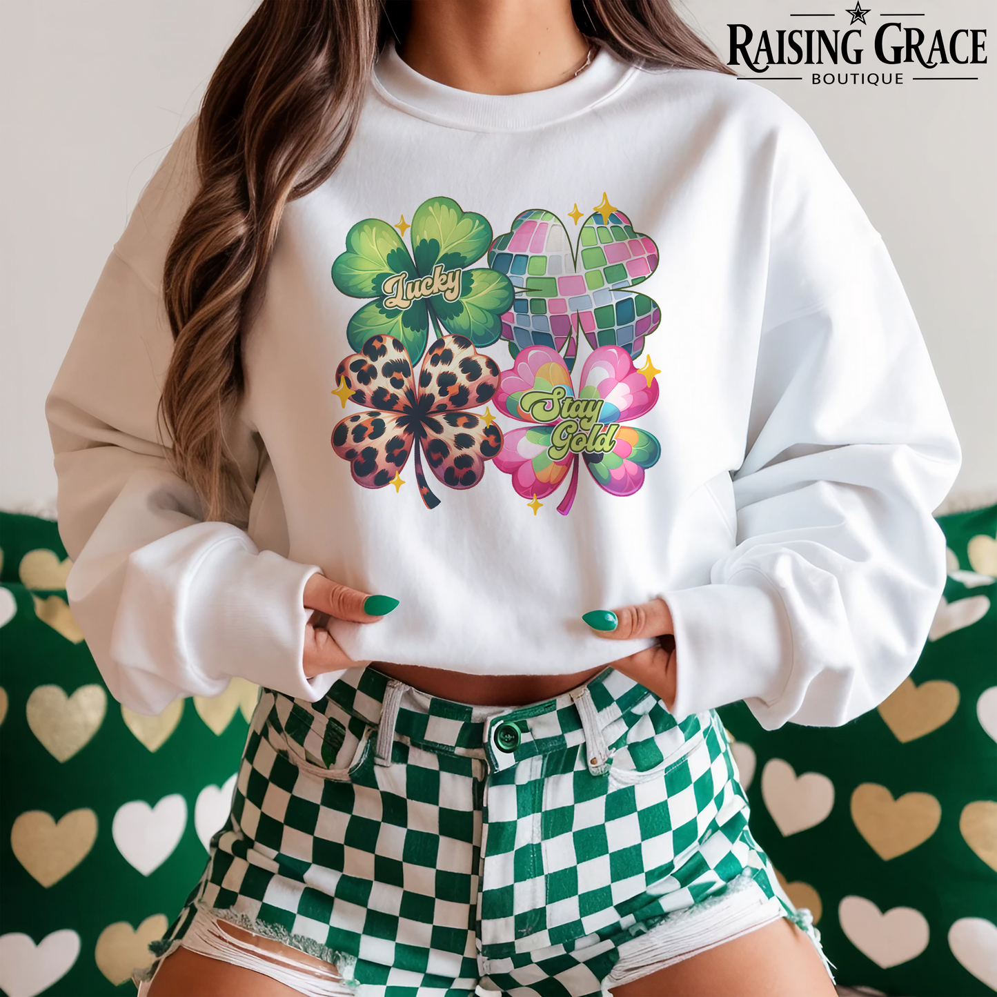Colorful Clovers - St. Patrick's Day - Adult Sweatshirt