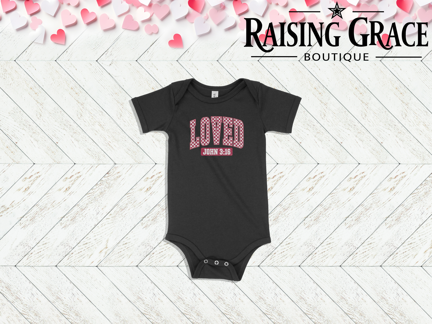 Loved John 3:16 - Valentines - Baby Bodysuit