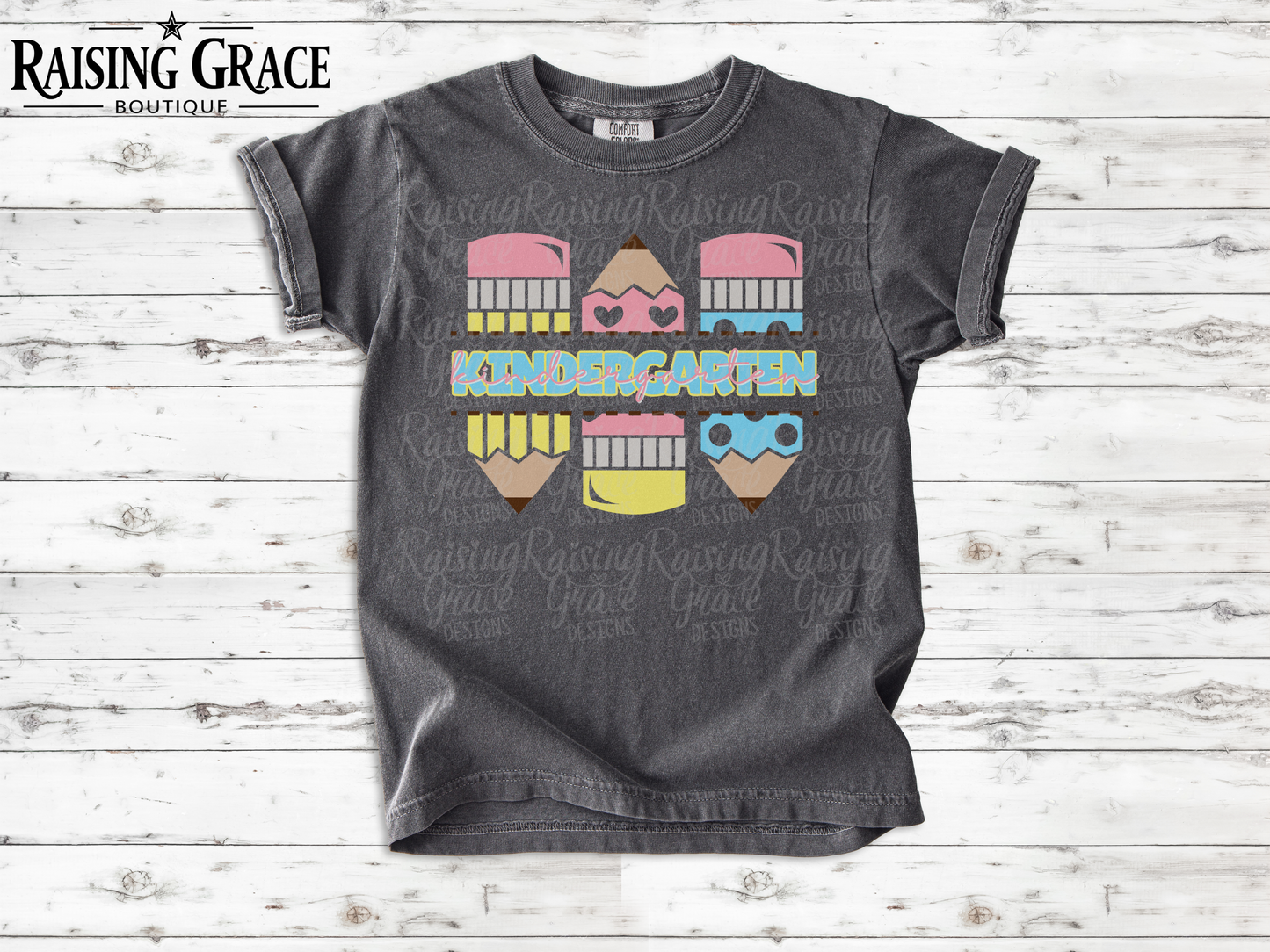 Kindergarten - Cute Pencils - Youth T-Shirt - Comfort Colors