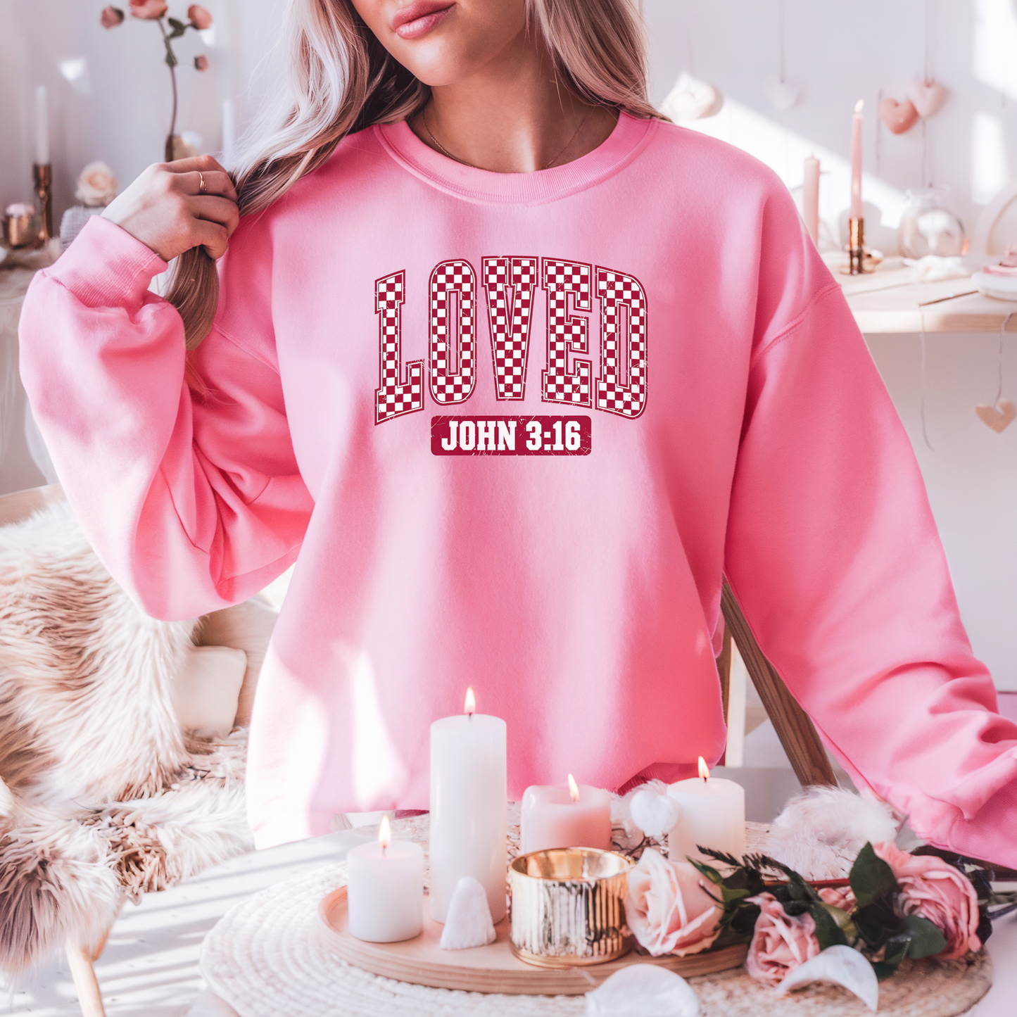 Loved John 3:16 - Valentines - Adult Sweatshirt
