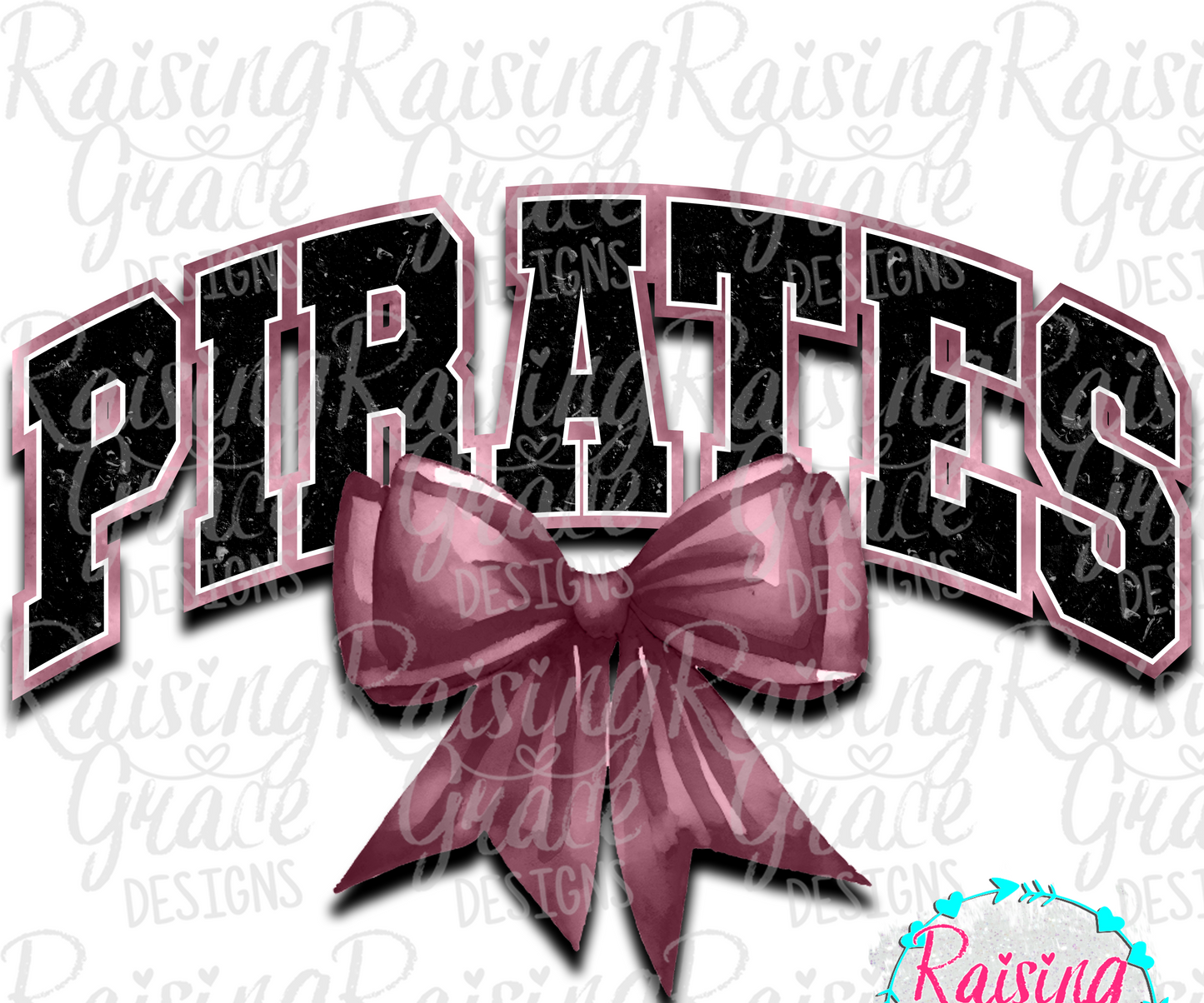 Pirates - with Maroon Coquette Bow - Adult T-Shirt - Comfort Colors