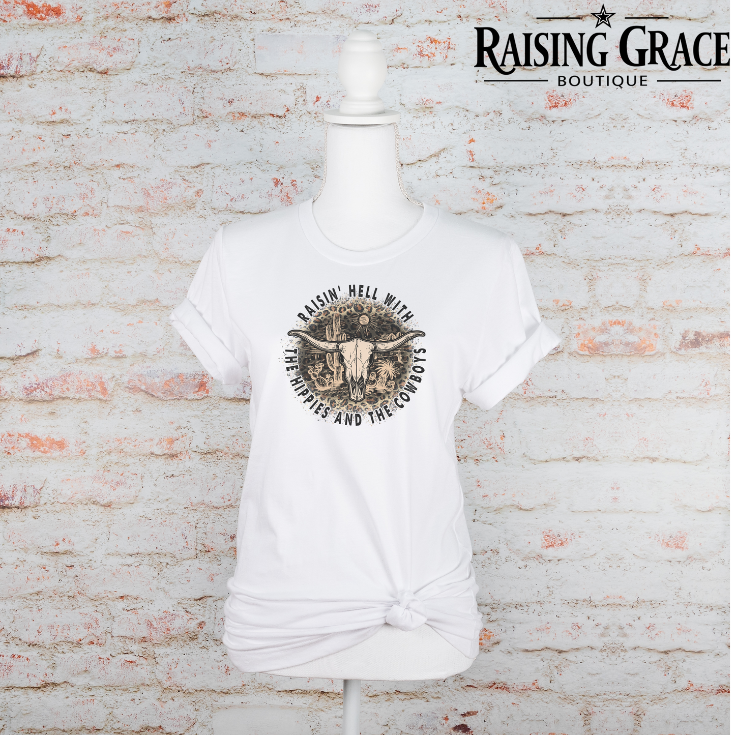 Raisin Hell with the Hippies and the Cowboys - Adult T-Shirt