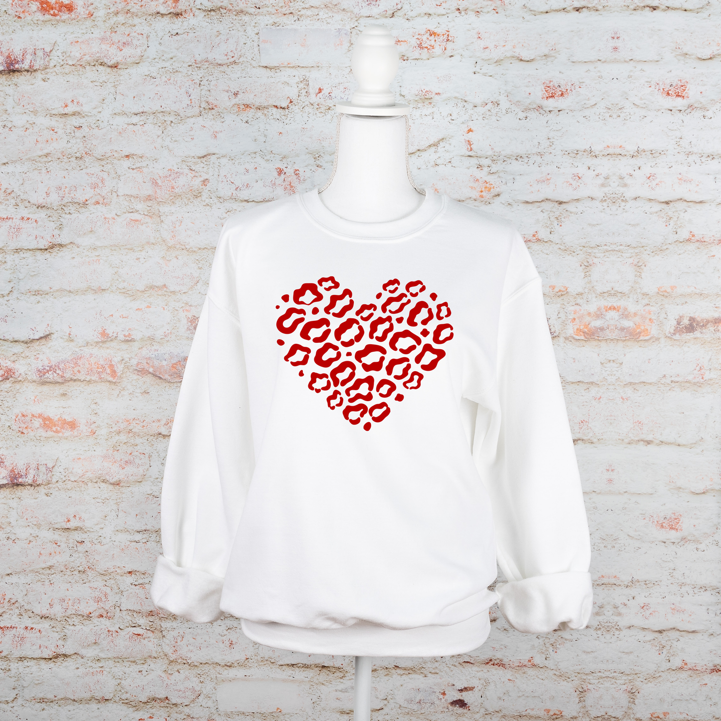 Leopard Heart Sweatshirt | Adult Cozy Leopard Heart Sweatshirt
