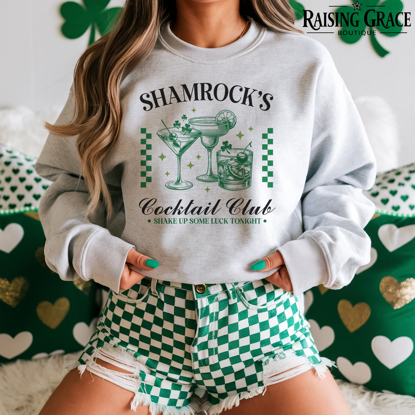 Shamrocks Cocktail Club - St. Patrick's Day - Adult Sweatshirt