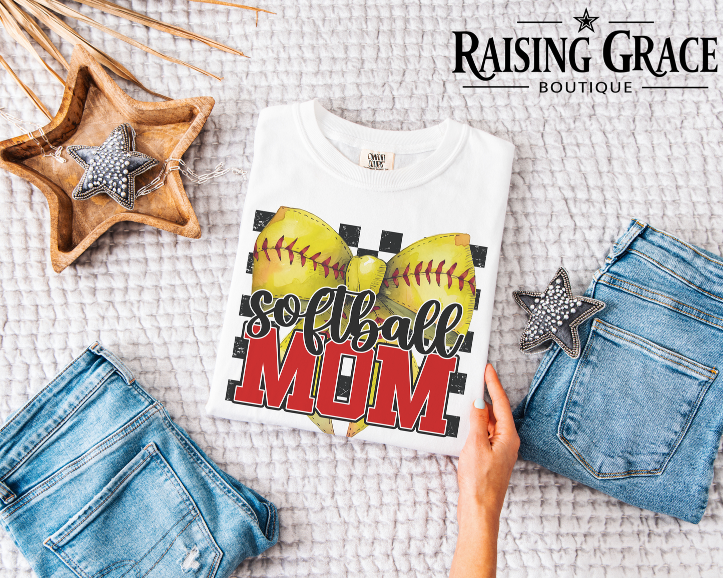 Softball Mom - Adult T-Shirt - Comfort Colors