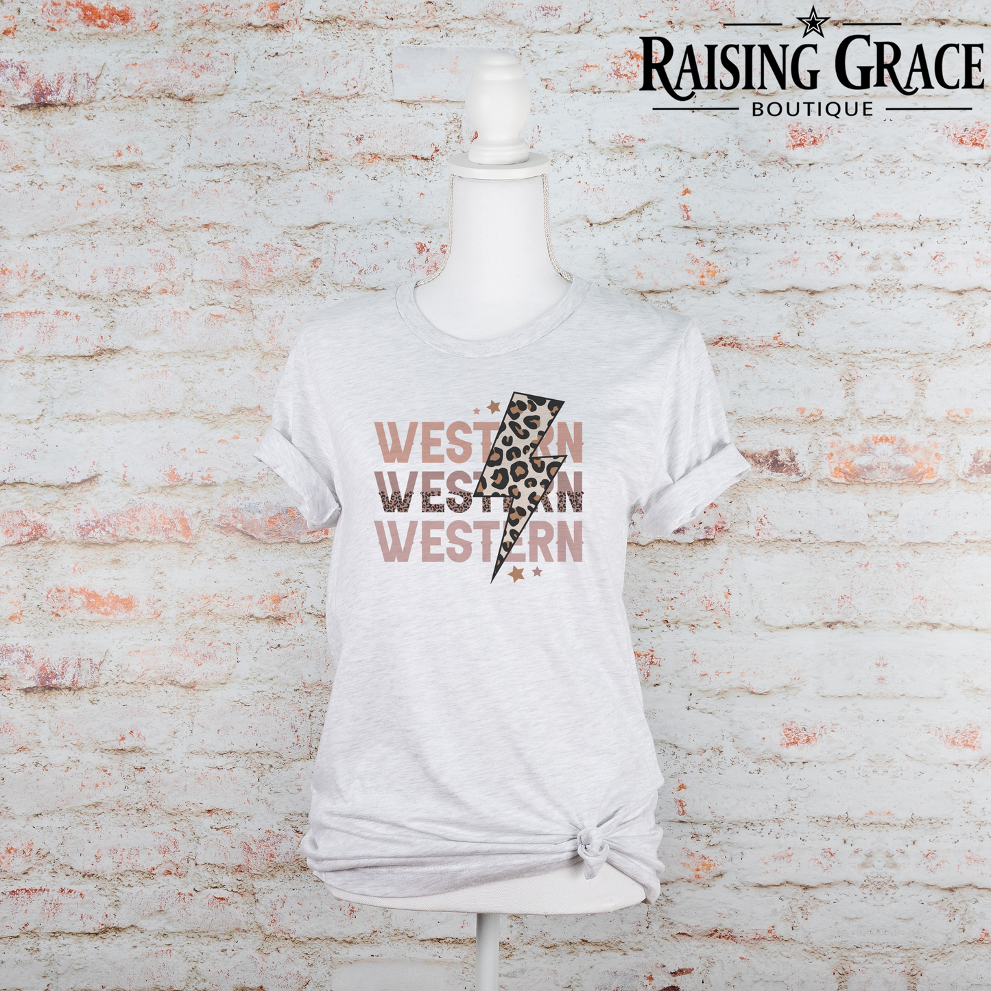 Western - Leopard Lighting Bolt - T-Shirt