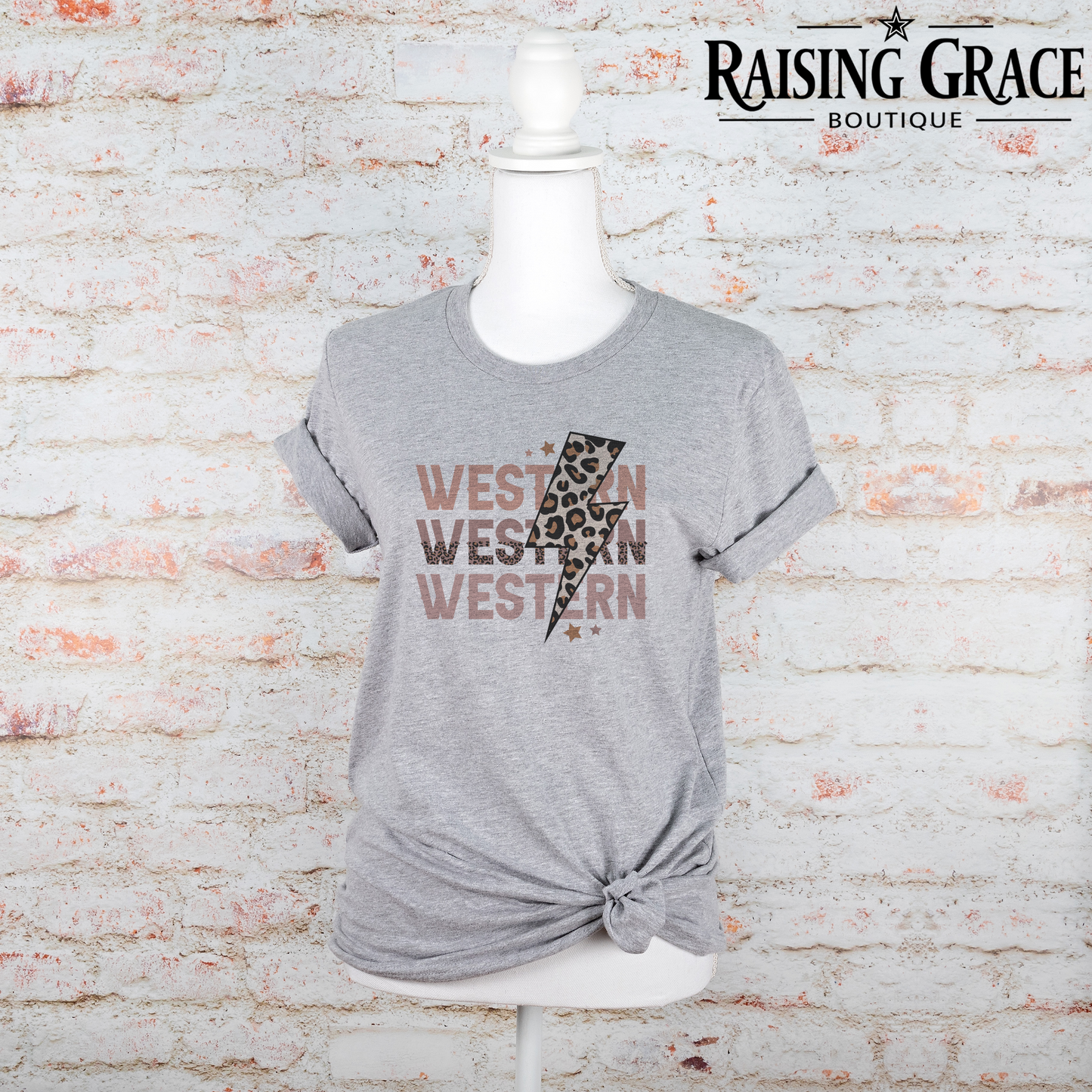 Western - Leopard Lighting Bolt - T-Shirt
