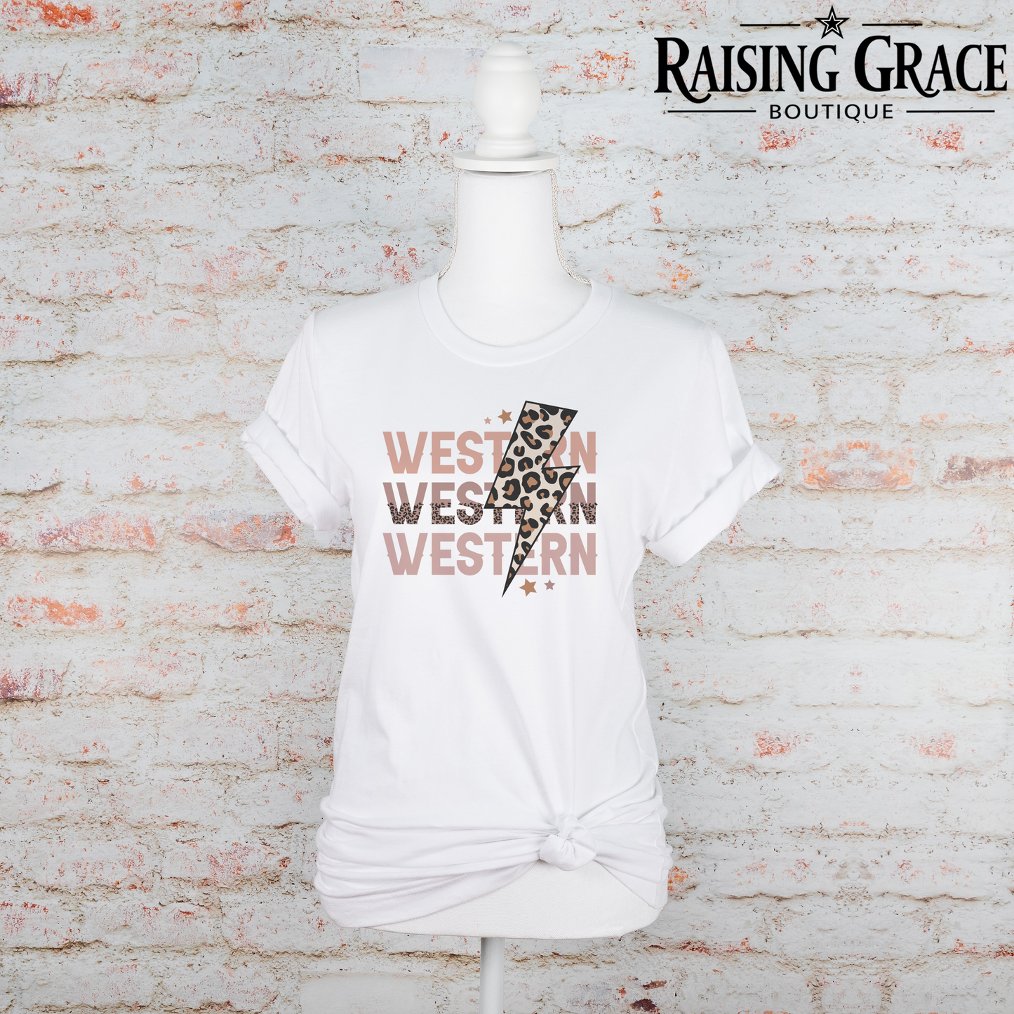 Western - Leopard Lighting Bolt - T-Shirt