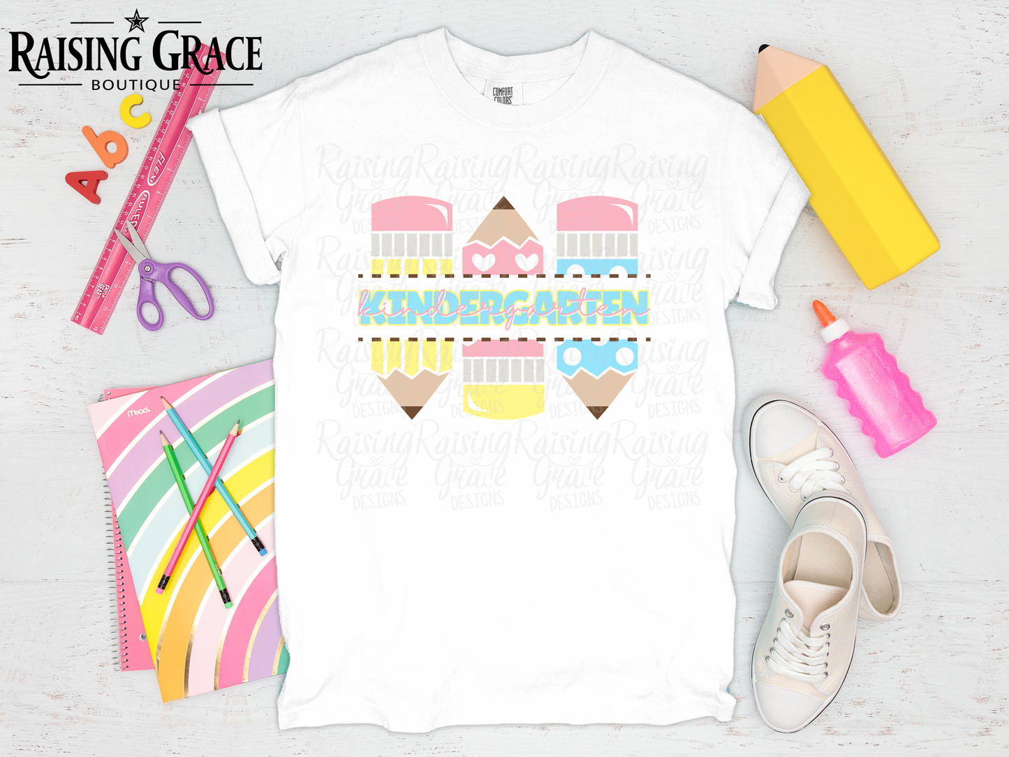 Kindergarten - Cute Pencils - Youth T-Shirt - Comfort Colors