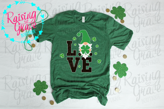 St. Patrick's LOVE Gnome Shirt - Adult