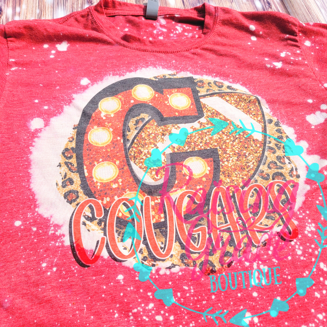 C - Cougars Football Bleached T-Shirt