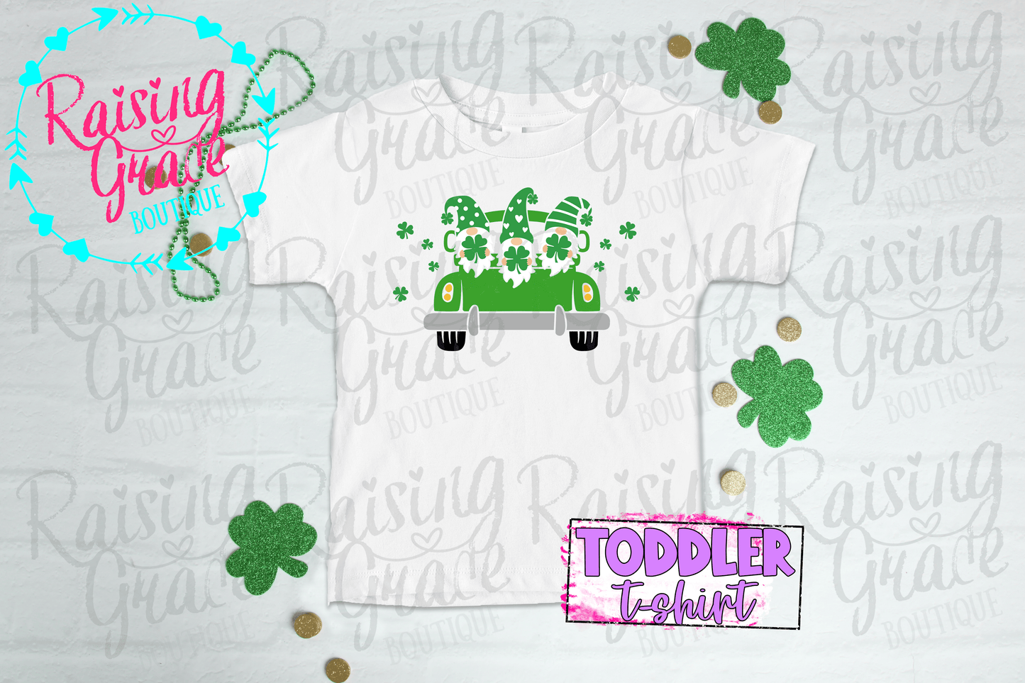St. Patrick's Gnome Truck Shirt - Toddler
