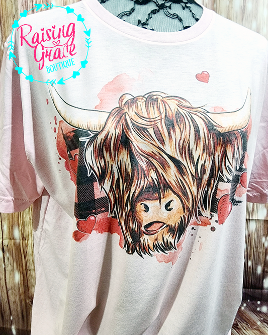 Valentines Heifer - Light Pink - Adult T-Shirt