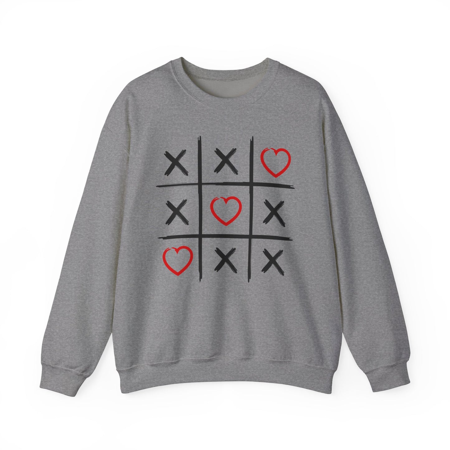 Valentines Tic-Tac-Toe - Unisex Heavy Blend™ Crewneck Sweatshirt - Adult