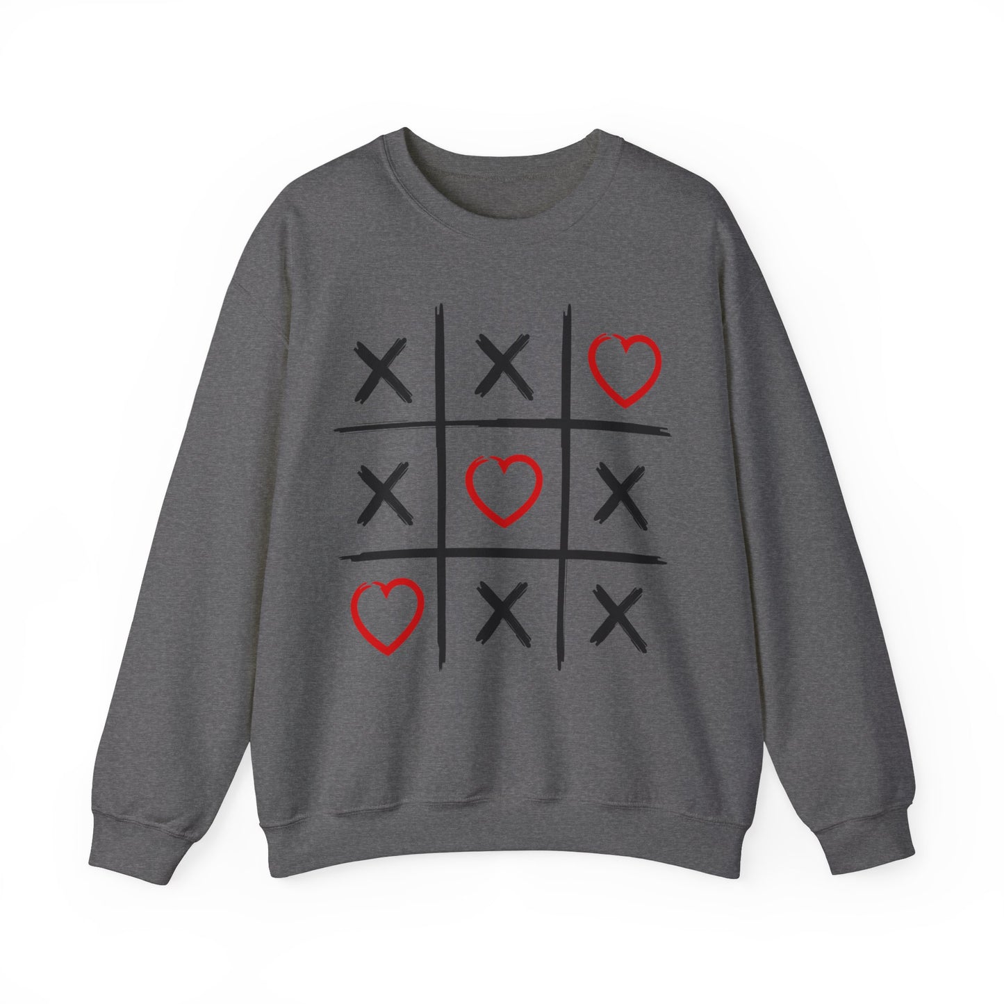 Valentines Tic-Tac-Toe - Unisex Heavy Blend™ Crewneck Sweatshirt - Adult