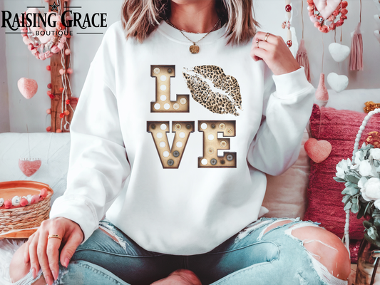 Love Marquee Sweatshirt | Adult Cozy Graphic Sweatshirt