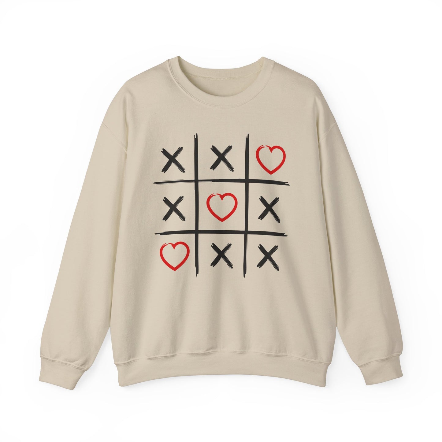 Valentines Tic-Tac-Toe - Unisex Heavy Blend™ Crewneck Sweatshirt - Adult